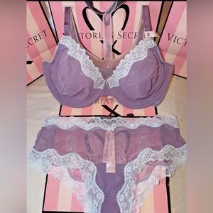 Victoria's Secret Bra Tease Unlined 38DD Medium cheeky Panty